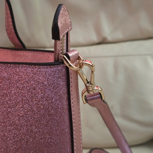 Kate Spade Glitter Glimmer Mitten Pink Satchel Crossbody - Picture 8 of 15